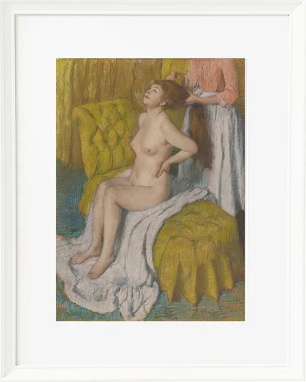 Edgar Degas - Eine Frau lässt sich die Haare kämmen 1886 | Giclée Kunstdruck gerahmt