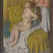 Edgar Degas - Eine Frau lässt sich die Haare kämmen 1886 | Giclée Kunstdruck gerahmt