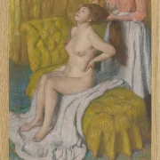 Edgar Degas - Eine Frau lässt sich die Haare kämmen 1886 | Giclée Kunstdruck gerahmt