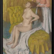Edgar Degas - Eine Frau lässt sich die Haare kämmen 1886 | Giclée Kunstdruck gerahmt