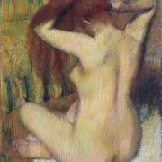 Edgar Degas - Frau kämmt sich die Haare 1888 | Giclée Kunstdruck gerahmt