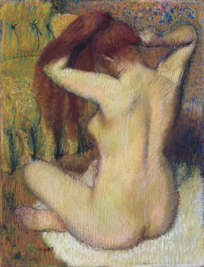 Edgar Degas - Frau kämmt sich die Haare 1888 | Giclée Kunstdruck gerahmt