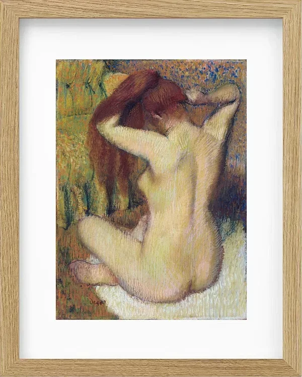 Edgar Degas - Frau kämmt sich die Haare 1888 | Giclée Kunstdruck gerahmt