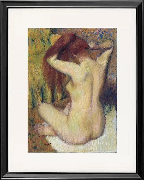 Edgar Degas - Frau kämmt sich die Haare 1888 | Giclée Kunstdruck gerahmt