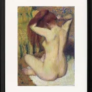 Edgar Degas - Frau kämmt sich die Haare 1888 | Giclée Kunstdruck gerahmt