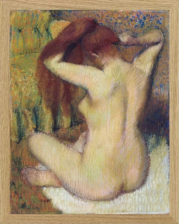 Edgar Degas - Frau kämmt sich die Haare 1888 | Giclée Kunstdruck gerahmt