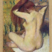 Edgar Degas - Frau kämmt sich die Haare 1888 | Giclée Kunstdruck gerahmt