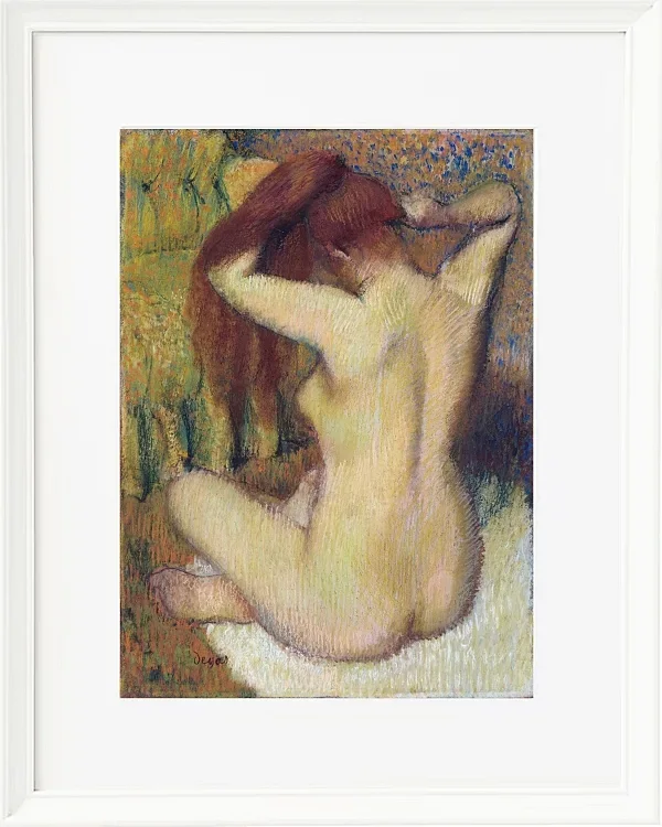 Edgar Degas - Frau kämmt sich die Haare 1888 | Giclée Kunstdruck gerahmt