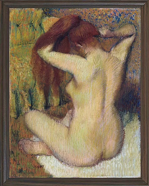 Edgar Degas - Frau kämmt sich die Haare 1888 | Giclée Kunstdruck gerahmt