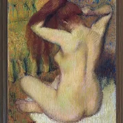 Edgar Degas - Frau kämmt sich die Haare 1888 | Giclée Kunstdruck gerahmt