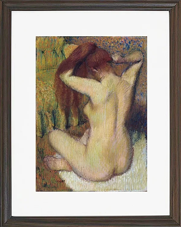 Edgar Degas - Frau kämmt sich die Haare 1888 | Giclée Kunstdruck gerahmt