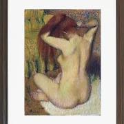 Edgar Degas - Frau kämmt sich die Haare 1888 | Giclée Kunstdruck gerahmt