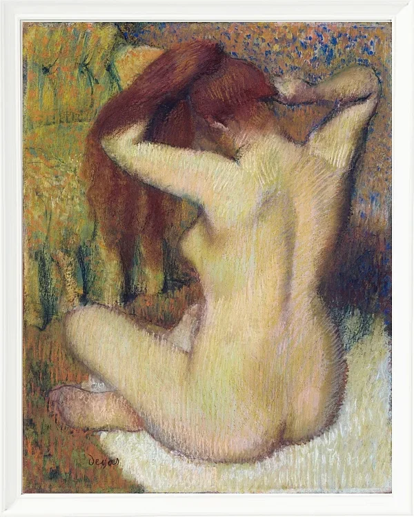 Edgar Degas - Frau kämmt sich die Haare 1888 | Giclée Kunstdruck gerahmt