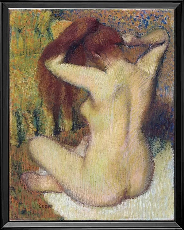 Edgar Degas - Frau kämmt sich die Haare 1888 | Giclée Kunstdruck gerahmt