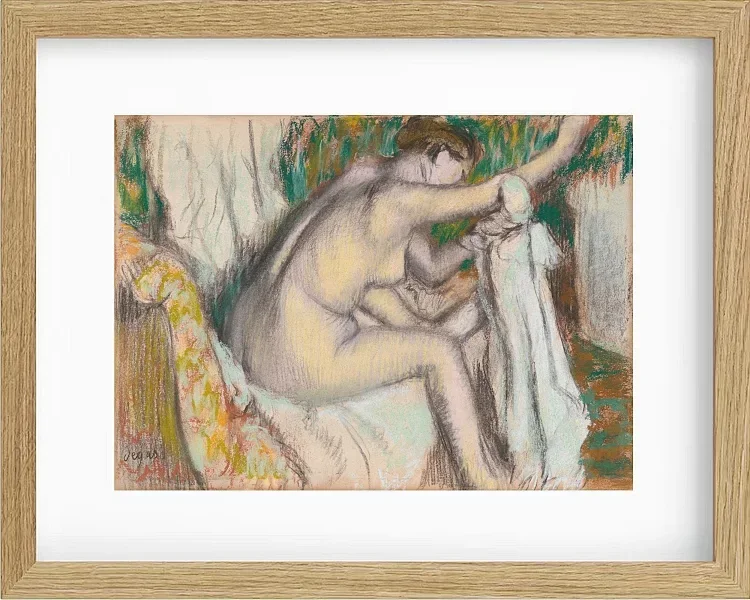 Edgar Degas - Frau trocknet ihren Arm 1880 | Giclée Kunstdruck gerahmt