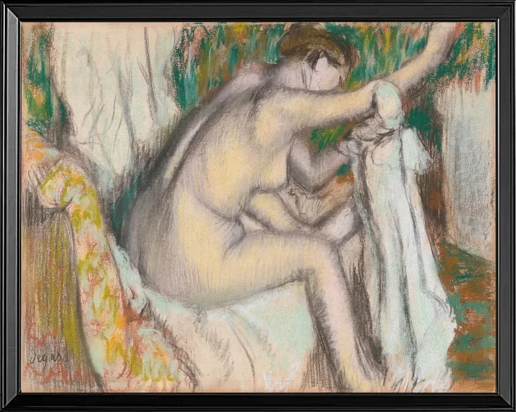 Edgar Degas - Frau trocknet ihren Arm 1880 | Giclée Kunstdruck gerahmt