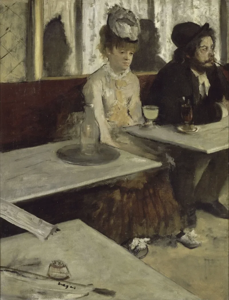 Edgar Degas - In einem Café 1873 | Giclée Kunstdruck gerahmt