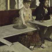 Edgar Degas - In einem Café 1873 | Giclée Kunstdruck gerahmt