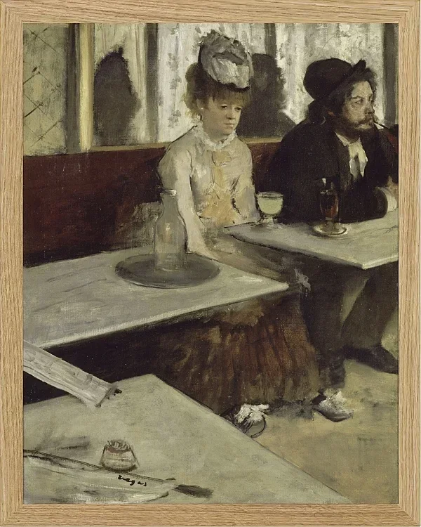 Edgar Degas - In einem Café 1873 | Giclée Kunstdruck gerahmt