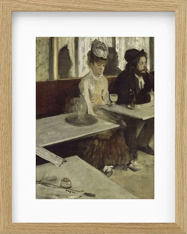 Edgar Degas - In einem Café 1873 | Giclée Kunstdruck gerahmt