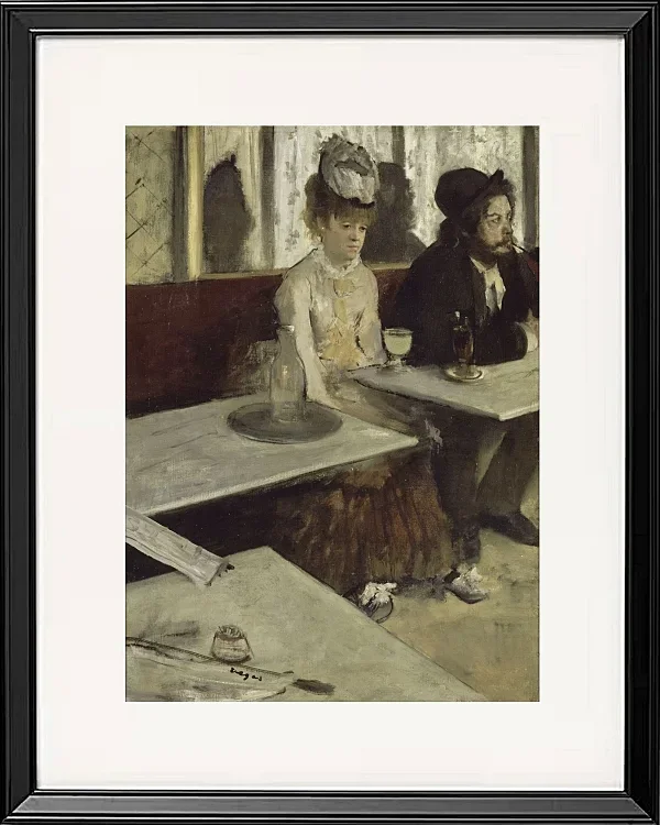 Edgar Degas - In einem Café 1873 | Giclée Kunstdruck gerahmt