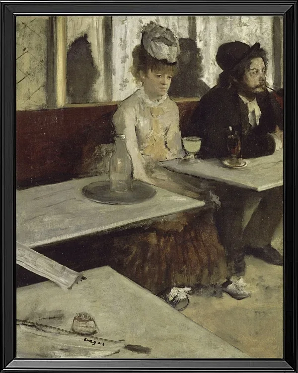 Edgar Degas - In einem Café 1873 | Giclée Kunstdruck gerahmt