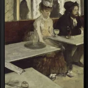 Edgar Degas - In einem Café 1873 | Giclée Kunstdruck gerahmt