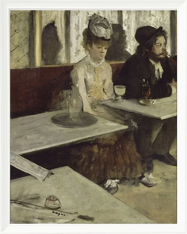 Edgar Degas - In einem Café 1873 | Giclée Kunstdruck gerahmt