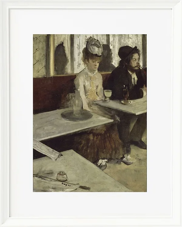 Edgar Degas - In einem Café 1873 | Giclée Kunstdruck gerahmt