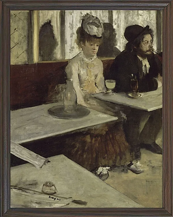 Edgar Degas - In einem Café 1873 | Giclée Kunstdruck gerahmt