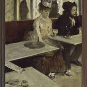 Edgar Degas - In einem Café 1873 | Giclée Kunstdruck gerahmt