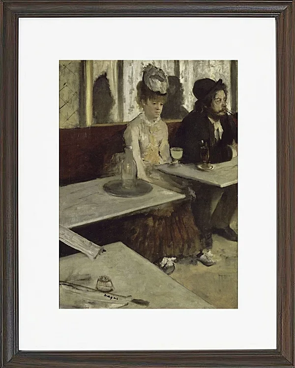 Edgar Degas - In einem Café 1873 | Giclée Kunstdruck gerahmt