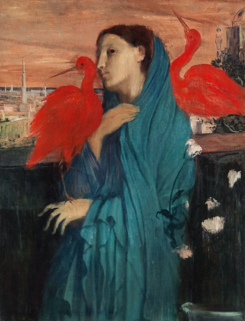 Edgar Degas - Junge Frau mit Ibis 1860 | Giclée Kunstdruck gerahmt