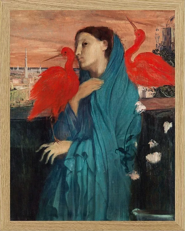 Edgar Degas - Junge Frau mit Ibis 1860 | Giclée Kunstdruck gerahmt