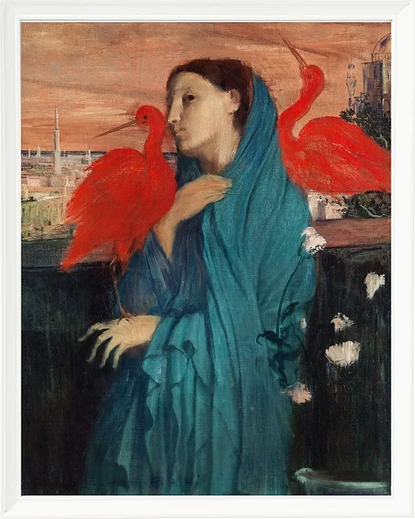 Edgar Degas - Junge Frau mit Ibis 1860 | Giclée Kunstdruck gerahmt
