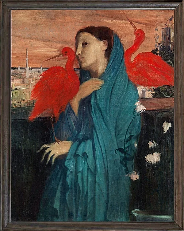 Edgar Degas - Junge Frau mit Ibis 1860 | Giclée Kunstdruck gerahmt