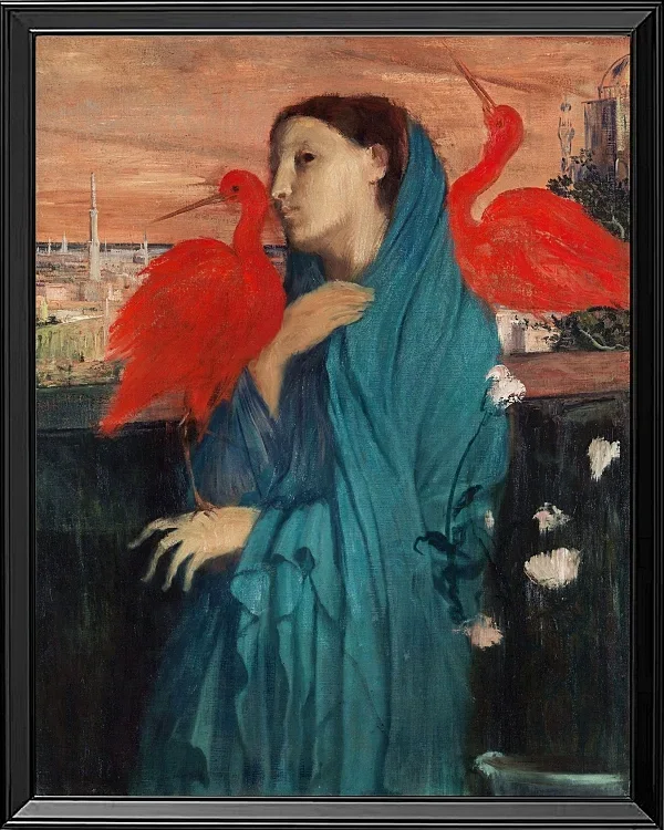 Edgar Degas - Junge Frau mit Ibis 1860 | Giclée Kunstdruck gerahmt