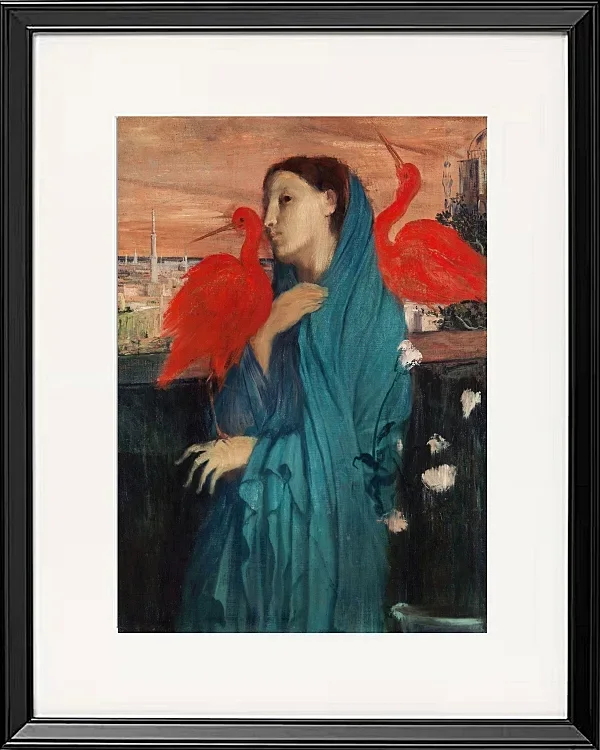 Edgar Degas - Junge Frau mit Ibis 1860 | Giclée Kunstdruck gerahmt