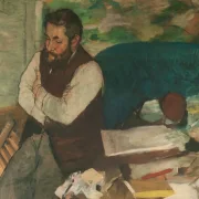 Edgar Degas - Porträt von Diego Martelli 1879 | Giclée Kunstdruck gerahmt