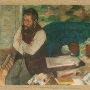 Edgar Degas - Porträt von Diego Martelli 1879 | Giclée Kunstdruck gerahmt