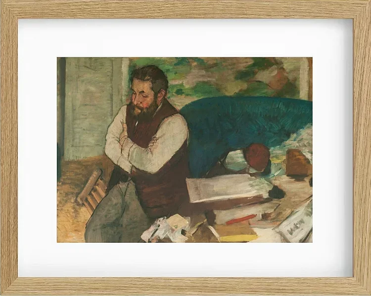 Edgar Degas - Porträt von Diego Martelli 1879 | Giclée Kunstdruck gerahmt