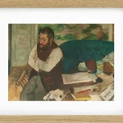 Edgar Degas - Porträt von Diego Martelli 1879 | Giclée Kunstdruck gerahmt