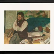 Edgar Degas - Porträt von Diego Martelli 1879 | Giclée Kunstdruck gerahmt