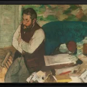 Edgar Degas - Porträt von Diego Martelli 1879 | Giclée Kunstdruck gerahmt