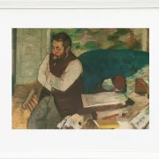 Edgar Degas - Porträt von Diego Martelli 1879 | Giclée Kunstdruck gerahmt