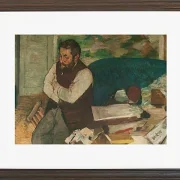 Edgar Degas - Porträt von Diego Martelli 1879 | Giclée Kunstdruck gerahmt