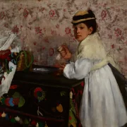 Edgar Degas - Porträt von Hortense Valpinçon 1871 | Giclée Kunstdruck gerahmt