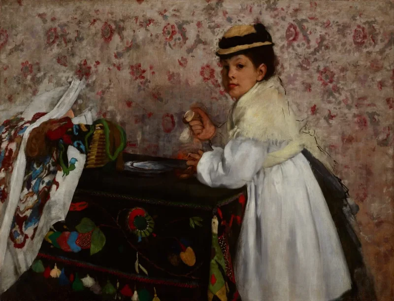 Edgar Degas - Porträt von Hortense Valpinçon 1871 | Giclée Kunstdruck gerahmt
