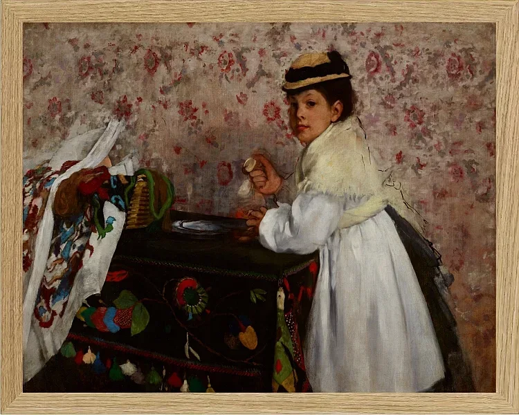 Edgar Degas - Porträt von Hortense Valpinçon 1871 | Giclée Kunstdruck gerahmt