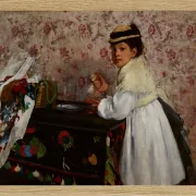 Edgar Degas - Porträt von Hortense Valpinçon 1871 | Giclée Kunstdruck gerahmt
